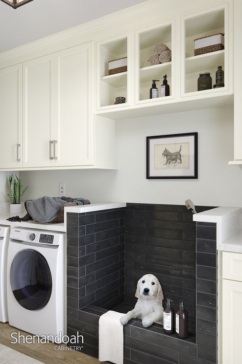 With Shenandoah Cabinetry, an organized and well-designed laundry room just makes life easier. Benches, cubbies, hooks, cabinets, a dog wash station: these all make laundry rooms sing and keep the clutter at bay.  Shenandoah Glasson in Painted Vanilla Available only at Lowe’s! Custom Laundry Room Cabinets, Remodeling Checklist, Laundry/mudroom Ideas, Cabinet Samples, Painting Kitchen Cabinets White, Kitchen Cabinet Accessories, Kitchen Cabinet Samples, Laundry Room/mud Room, Maple Kitchen Cabinets