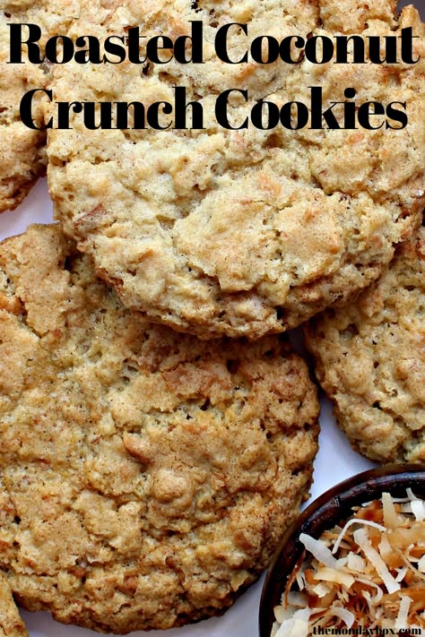 Recipes With Toasted Coconut, Nestle Crunch Cookies, Toasted Coconut Cookies, Crispy Coconut Cookies, Toasted Coconut Cake, Toasted Coconut Recipes, Coconut Crunch, Cookies Coconut, Roasted Coconut