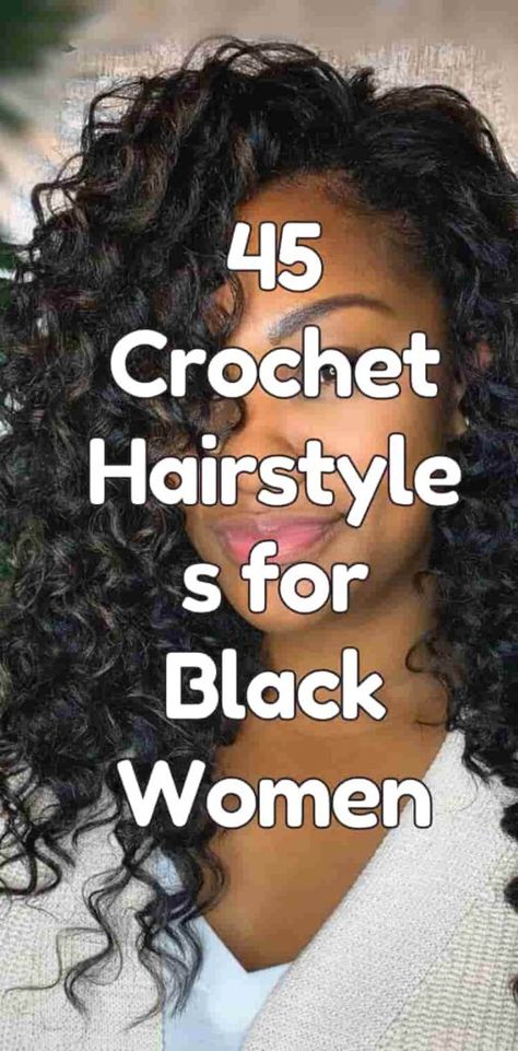 Crochet Braids Loose Hair, Crotchet Braid Styles, Crotchet Hairstyles With Braids, Crochet Hairstyles For Short Hair, Braids With Crochet In Back, How To Style Crochet Braids, Human Hair Crochet Styles, Wavy Crochet Hairstyles, Crochet Curly Hairstyles For Black Women