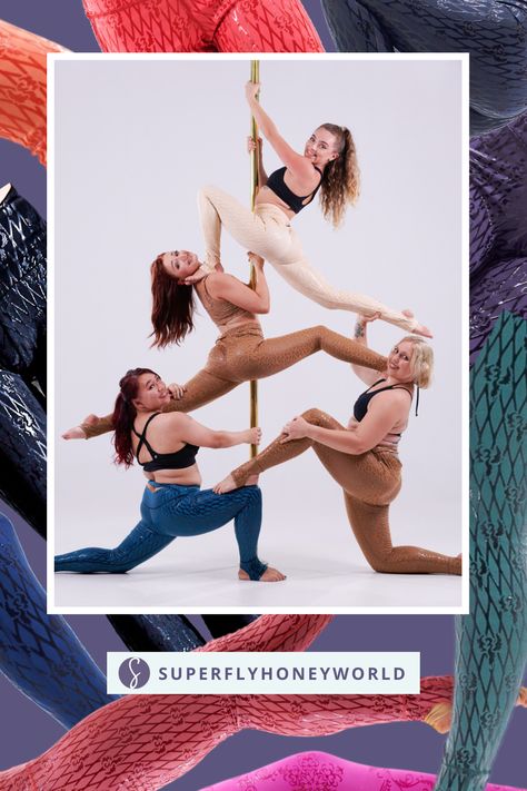 Pole Photo Shoot, Pole Poses, Pole Classes, Pole Dancers, Pole Tricks, The More The Merrier, Super Fly, Group Poses, Pole Wear