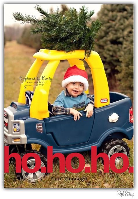 Our Christmas card this year! What a cutie ;) Cozy Coupe Truck, Cozy Coupe Makeover, Christmas Tree Photography, Idyllwild Ca, Truck Christmas Tree, S Pictures, George Hats, Toddler Pictures, Winter Family Photos