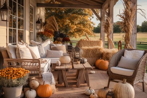 Happy Halloween Enjoy joannakrealty.com Fall Patio, Porch Landscaping, Interior Design Rustic, Outdoor Decorating, Fall Front Porch, Fall Outdoor Decor, Fall Decorations Porch, Fall Outdoor, Fall Porch