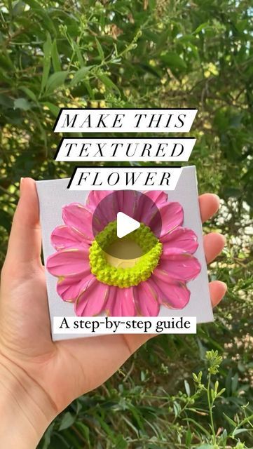 Textured Flower Art | Chinaya on Instagram: "Follow along with this step-by-step video on how to make this textured flower. Feel free to ask any questions you have on this ☺️  If you give this a try, let me know! I’d love to see your creations 💕  #tutorial #guide #texturedart #texturedpainting #art #painting #acrylic #modelingpaste #new #trending #reel #wallart #stepbystep" How To Paint Textured Flowers, Flower Video, Flower Texture, Floral Texture, 3d Flowers, Textured Canvas Art, Acrylic Painting Tutorials, Canvas Texture, Texture Painting