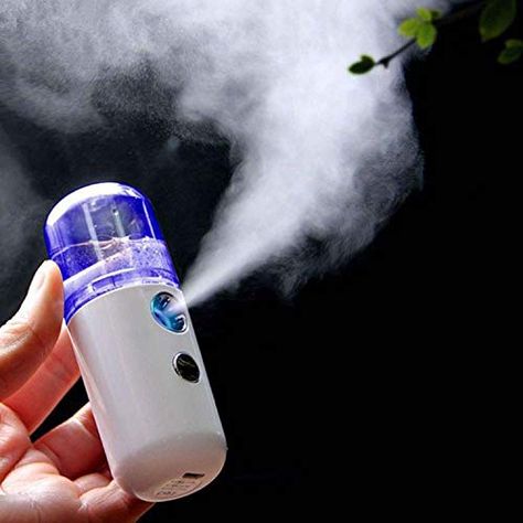 Nano Mist Spray bottle Car NEW HAND SPRAY Mobile Pocket Currency Sized Mini spray bottle for Skin Care 30 ML (Electri... Smudged Makeup, Mini Humidifier, Face Steamer, Air Diffuser, Natural Mineral Water, Mini Facial, Fine Wrinkles, Facial Steamer, Humidifiers