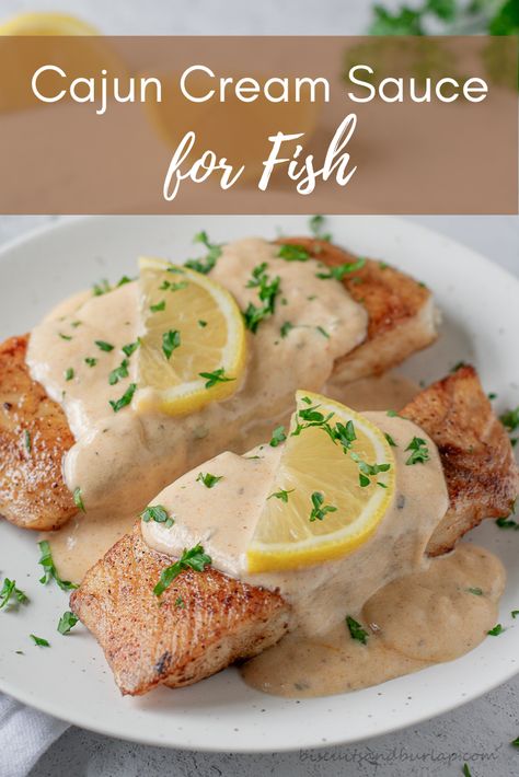 This easy Cajun Cream Sauce has extra flavor from the pan drippings from cooking fish. Sauce To Go With Fish, Fish And Gravy Recipe, Cajun Fish Sauce, Shrimp Cream Sauce For Fish, Fish Recipes Cream Sauce, Cajun Sauce For Fish, Keto Sauce For Fish, Tilapia Recipes With Sauce, Tilapia Recipes Cream Sauce