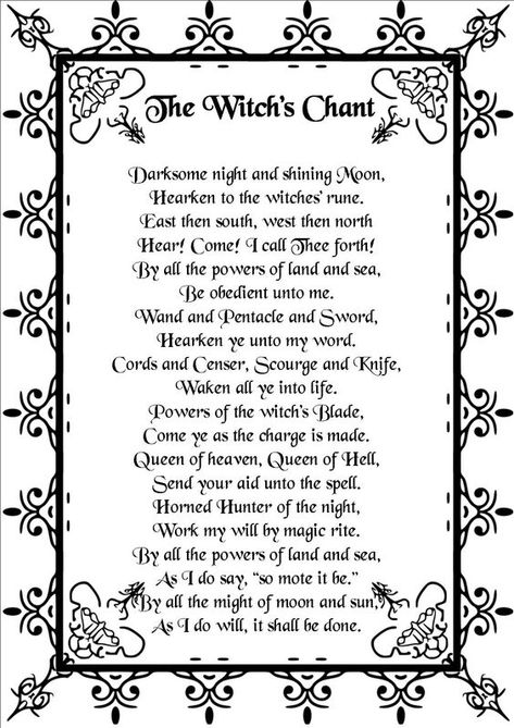 The Witch’s Chant | Witches Of The Craft® Witch Chants, Italian Witchcraft, Books For Beginner, Wiccan Chants, New Witches, Voodoo Witch, Witchcraft Tools, Beginner Witches, Witch Spells