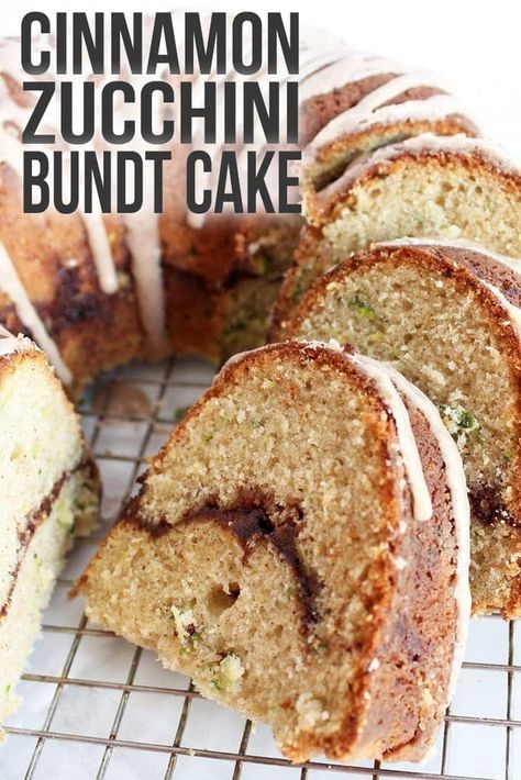 Zucchini Bundt Cake, Cinnamon Swirl Coffee Cake, Cinnamon Swirl Cake, Garden Zucchini, Zucchini Recipes Dessert, Cinnamon Glaze, Savory Cakes, Swirl Cake, Zucchini Recipe