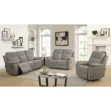 Reclining Living Room Furniture, Living Room With Recliner, Living Gris, Reclining Sofa Living Room, Sofa And Chairs, Recliner Sofas, Home Theater Furniture, Apartment Deco, House Remodeling