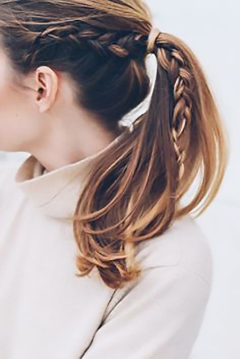 14 Travel Hairstyles Perfect for Day to Night | A Joyful Riot Braided Updo Ponytail, Mid Hair, Ponytail Hairstyles Easy, Bouffant Hair, Hair Cute, Hair Color For Women, Work Hairstyles, Casual Hairstyles, Hair Braids