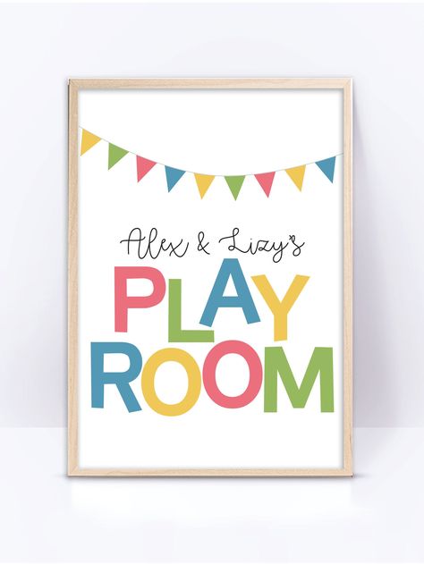 Custom Playroom, Kids Bedroom Wall Art, Nursery Decor Inspiration, Happy Room, Playroom Signs, Playroom Wall Decor, Kids' Playroom, Wall Art Colorful, Etsy Prints