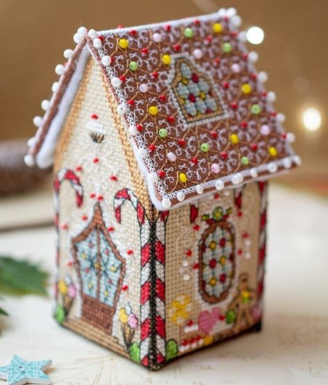 Crosstitch pdf pattern GINGERBREAD House three-dimensional | Etsy Россия Gingerbread House Cross Stitch, 3d Cross Stitch, House Cross Stitch, 3d Toys, Christmas Gingerbread House, Stocking Gifts, Back Stitch, Stitching Art, Christmas Gingerbread