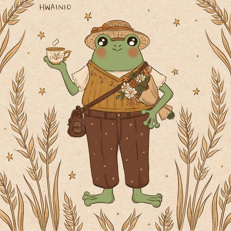 Cottagecore Art, Frog Illustration, Frog Art, A Frog, Arte Inspo, Cute Frogs, Up Game, Funky Art, Not Mine