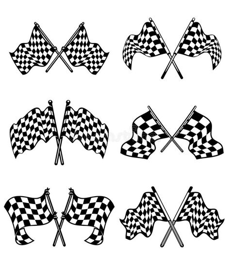 Checkered flags set stock illustration Checker Flag Tattoo, Chequered Flag Tattoo, Racing Flags Tattoo, Race Flag Tattoo, Checkered Flag Tattoo, Racing Drawing, Otto Tattoo, Chequered Flag, Traditional Tattoo Flash Art