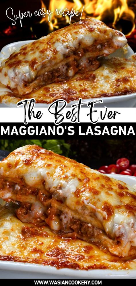 Perfectly baked lasagna with golden, bubbling cheese and rich layers of sausage, beef, and ricotta filling. Large Lasagna Recipe, Lazana Recipes, Best Lasagna Recipe Ever, Authentic Lasagna Recipe, Make Ahead Lasagna, Easy Lasagna Recipe With Ricotta, Simple Lasagna, Meaty Lasagna, Beef Lasagna Recipe