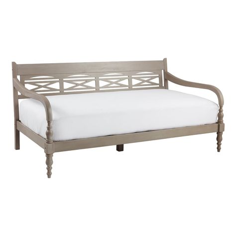 Antique Gray Wood Indonesian Daybed Frame - World Market World Market Daybed, Indonesian Daybed, Article Sofa, Small Loveseat, Daybed Frame, Striped Sofa, Porch Swings, Easy Decor, Quilting Room