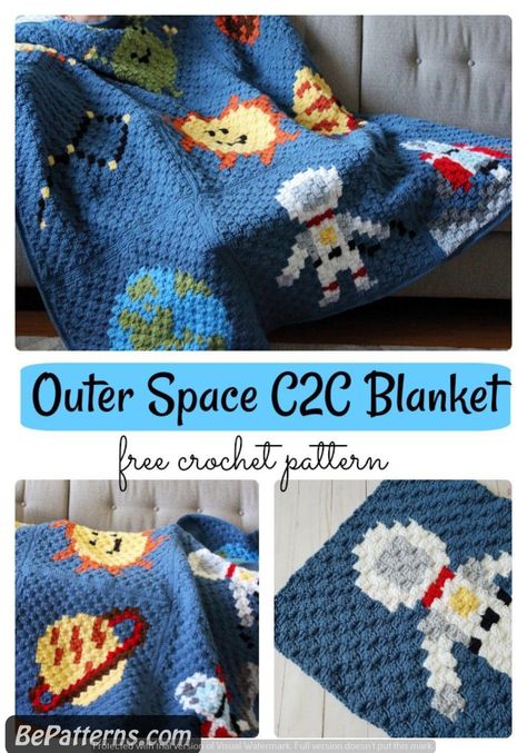 crochet blankets-Crochet Mother's Day Gifts: DIY Patterns for Thoughtful Presents Themed Crochet Blankets, Space Crochet, Baby Blanket Crochet Patterns, Space Baby Blanket, Crochet Space, Crochet Quilt Pattern, C2c Blanket, Crochet Wear, C2c Crochet Blanket