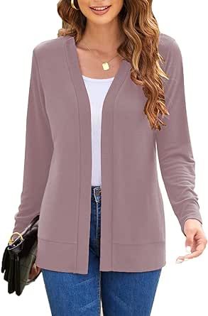 Womens Casual Lightweight Long Sleeve Cardigan Flowy Soft Open Front Knit Cardigan Sweaters Khaki Cardigan, Lightweight Open Front Cardigan, Fall Cardigans, Basic Cardigan, Long Sleeve Knitted Cardigan, Cardigan Sweaters, Casual Cardigans, Lightweight Cardigan, Cardigan Sweaters For Women