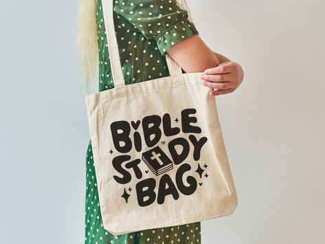 Christian Items To Sell, Bible Bags Totes Diy, Cricut Business Ideas, Tote Bag Png, Bible Study Bag, Study Bag, Bag Png, Totes Ideas, Boho Christian