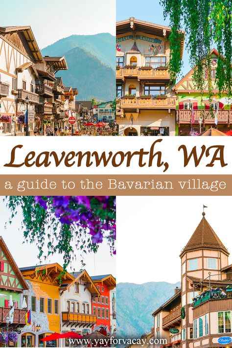 If you’re searching for one of the cutest little towns in the entire United States, look no further than Leavenworth, Washington. This charming village is unforgettable with its German architecture and picturesque views. We visited Leavenworth in early August on a scenic day trip from Seattle. Seriously, it was the best time! We loved everything about this village and cannot recommend it enough. This post will guide you through the must-do’s, best time of the year to visit, yummy eats & more! Leavenworth Washington Spring, Leavenworth Washington Summer, Levenworth Washington, Things To Do In Washington State, Washington Leavenworth, Washington Road Trip, Seattle Travel Guide, Washington Trip, Travel United States