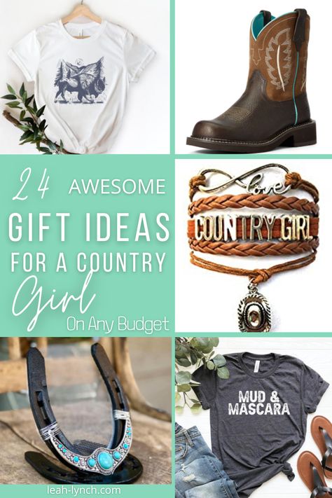 Got a country girl that is hard to buy for? Check out these gift ideas to find the perfect gift. Southern Gifts Ideas, Gifts For Country Girlfriend, Country Gifts For Her, Cowgirl Gift Basket, Cowgirl Gift Ideas, Country Girl Gift Ideas, Western Gift Ideas For Women, Country Gift Ideas, Country Girl Gifts