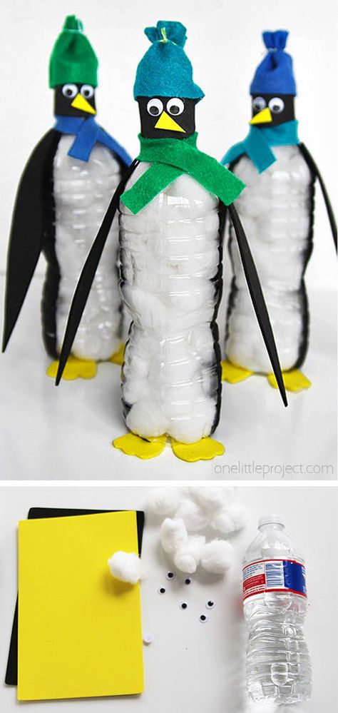 Kids Water Bottle Crafts, Penguin Crafts Preschool, Penguins Project, 2 Liter Bottle, Water Bottle Crafts, Penguin Crafts, Penguin Family, Texas Sheet, Penguin Craft