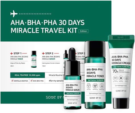 Aha.Bha.Pha 30Days Travel Limited Edition 3 Pcs Set (Toner 30ml+Serum 10ml+Cream 20g) Miracle Toner, Some By Mi, Frankincense Oil, Raspberry Ketones, Aha Bha, Turmeric Root, Lavandula Angustifolia, How To Exfoliate Skin, Gentle Exfoliator