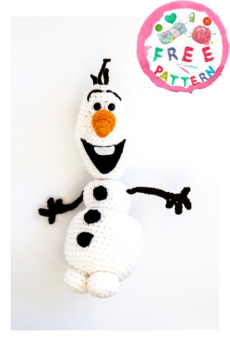 Frozen+Snowman+Amigurumi+Free+Crochet+Pattern Crochet Olaf Free Pattern, Amigurumi Characters Free Pattern, Olaf Crochet Pattern Free, Crochet Olaf, Beginner Amigurumi, Snowman Amigurumi, Beginners Amigurumi, Crochet Characters, Frozen Snowman