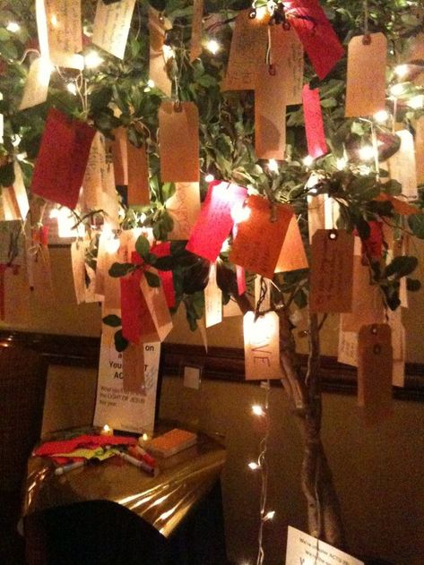 Prayer tree--I've done something similar with scraps of cloth, but the luggage tag piece is really, cool, I think. Advent Prayers, Prayer Room Ideas, Prayer Stations, Prayer For Church, Worship Art, Christmas Prayer, Prayer Station, Prayer Wall, Church Banners