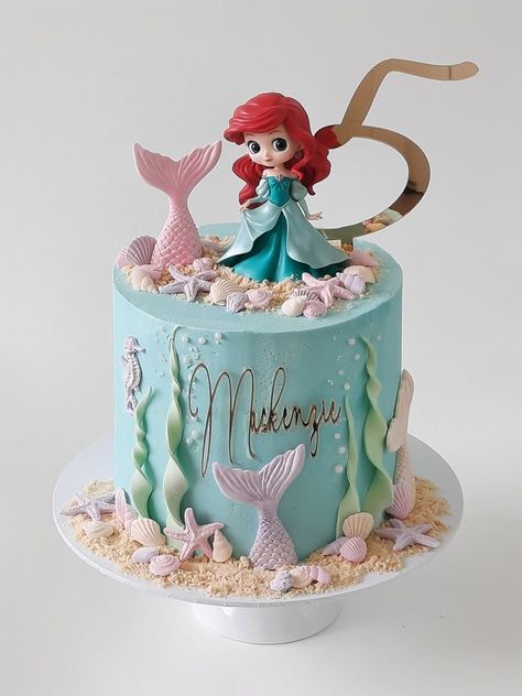 Birthday Cake Ariel Mermaid, Cake Ariel Mermaid, Ariel Birthday Party Cake, Little Mermaid Cake Ideas, Ariel Cake Ideas, Simple Mermaid Cake, Ariel The Little Mermaid Cake, Ariel Mermaid Cake, Mermaid Theme Birthday Cake