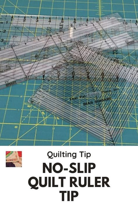 Learn how to prevent your quilting ruler from slipping and make it into a non-slip quilt ruler. Storing Quilting Rulers, Quilt Rulers, Embroidery Tips, Quilting Rulers, Slip And Slide, Foundation Paper Piecing, Fun Craft, Quilting Techniques, Quilting Tips