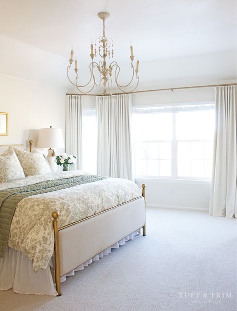 Master Bedroom Re-Design on a Budget - Tuft & Trim Southern House Aesthetic Interior, Tuft And Trim, School Apartment, Family Room Paint, 2024 Aesthetic, Grand Millennial, Future Room, Silver Springs, Farmhouse Modern