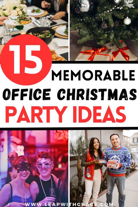 Make your office holiday celebration memorable with our blog post on 15 stunning office Christmas party ideas! From elegant themes to creative games and dazzling decor, we've got you covered. Whether you're planning an in-person gathering or a virtual event, these ideas will make your office Christmas party unforgettable. Get ready to spread joy and holiday cheer with your colleagues! Office Christmas Party Ideas, Christmas Party Ideas, Fun Christmas Party Games, Holiday Party Themes, Trendy Christmas Outfits, Christmas Party Themes, Office Christmas Party, Creative Games, Elegant Themes