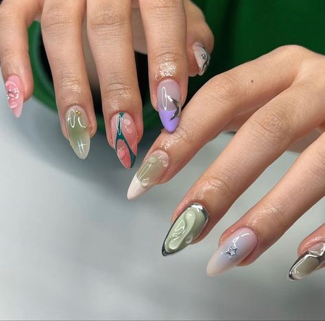 Fake Acrylic Nails, Japan Nail, 3d Nail Designs, Organic Nails, Grunge Nails, Minimal Nails, Pretty Gel Nails, Soft Nails, Gem Nails