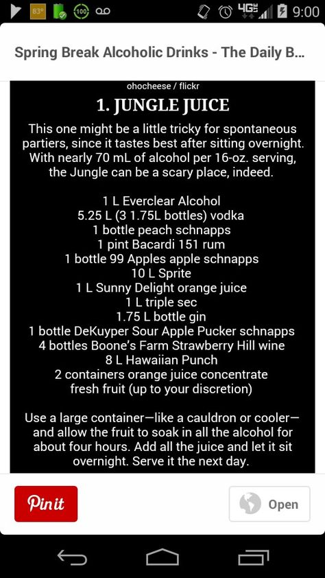 Everclear punch recipe Everclear Punch, Acholic Punch Drinks, Everclear Moonshine Recipes, Everclear Recipes, Frozen Painkiller Cocktail, Everclear Drinks, Jungle Juice, Punch Recipe, Mixed Drinks Alcohol