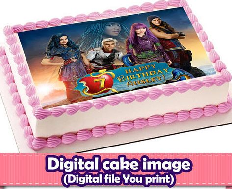 Descendants 2 Cake, Descendants Carlos, Descendants 2 Mal, Descendants Cake, Disney Descendants Party, Bad Cakes, Descendants Party, 2 Cake, Descendants 2