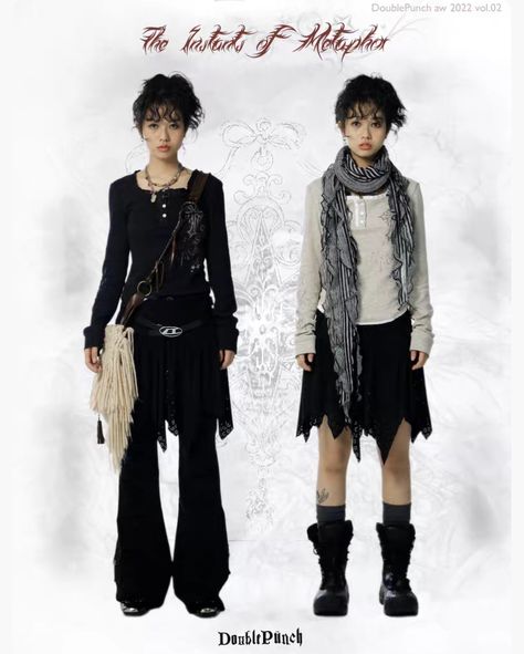 Dark Harajuku Aesthetic, 2000s Japanese Fashion Y2k, Subversive Basics Fashion, Japanese Grunge Fashion, Japanese 90s Fashion, Subversive Outfits, Y2k Chinese, 90s Japanese Fashion, Subversive Aesthetic