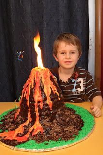 Volcano Cakes For Kids, Edible Volcano, Large Volcano Prop, Diy Volcano Cake, Dinosaur Volcano Cake Lava, Vulcano And Dinosaur Cake, Dino Cake With Volcano, Volcano Cake, Dino Cake