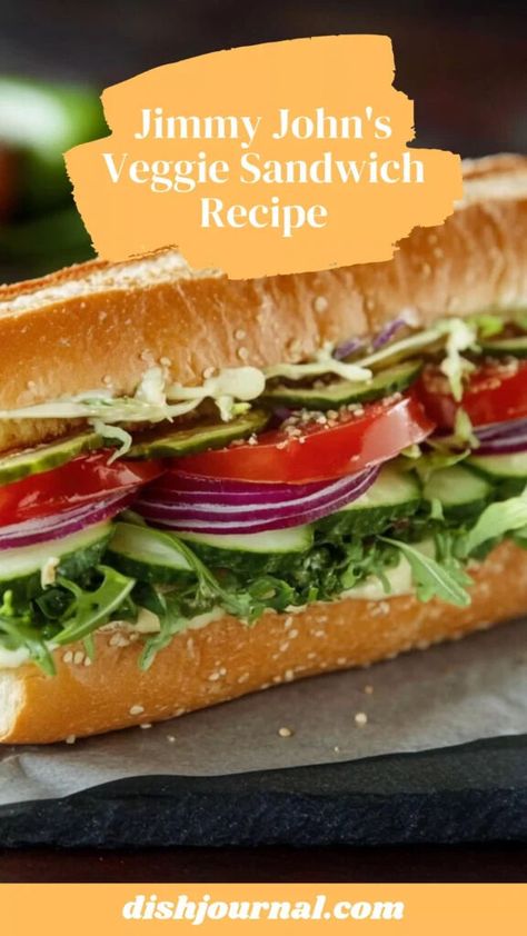 Jimmy John’s Veggie Sandwich Recipe – Dish Journal Jimmy Johns Veggie Sandwich Recipe, Jimmy Johns Bread, Veggie Sandwich Recipes, Avocado Spread, Jimmy Johns, Soft Bread, Veggie Sandwich, Finger Sandwiches, Veggie Delight