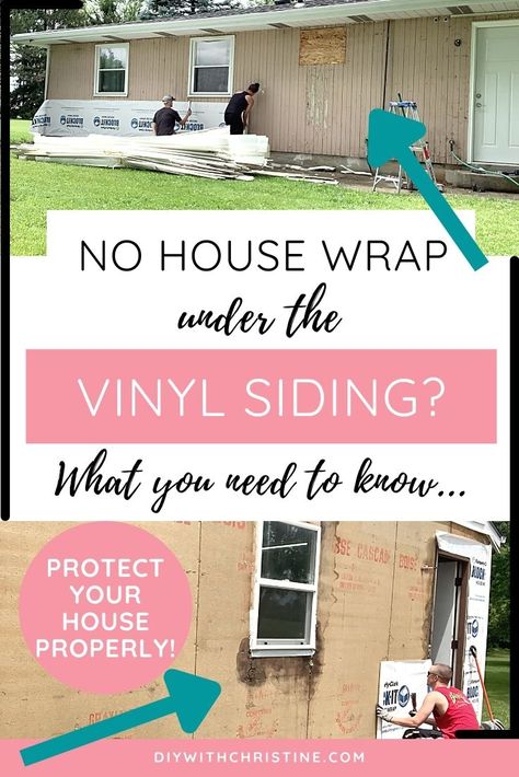 No House Wrap Under Vinyl Siding? Here’s What You Need To Know – DIY With Christine House Wrap How To Install, Replacing Siding On House, Replace Siding On House, How To Paint Vinyl Siding On A House, Can You Paint Vinyl Siding On A House, Diy Siding, Vinal Siding, Replacing Vinyl Siding, How To Install Vynil Siding