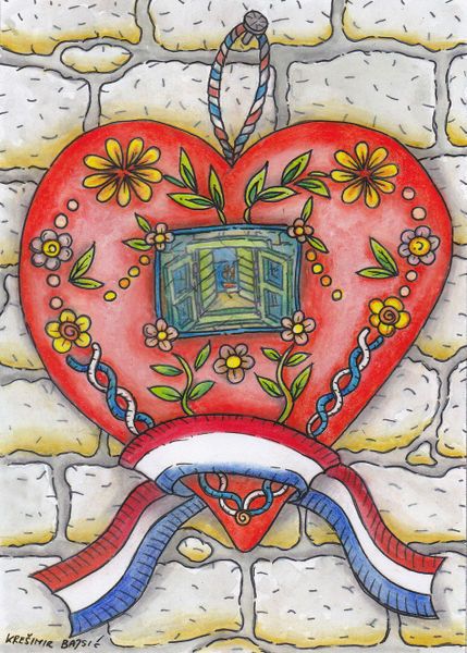 Licitar Heart, All Occasion Cards, Gallery Prints, Heart Drawing, Poster Art Print, My Town, Zagreb, Drawing Art, Peace Symbol