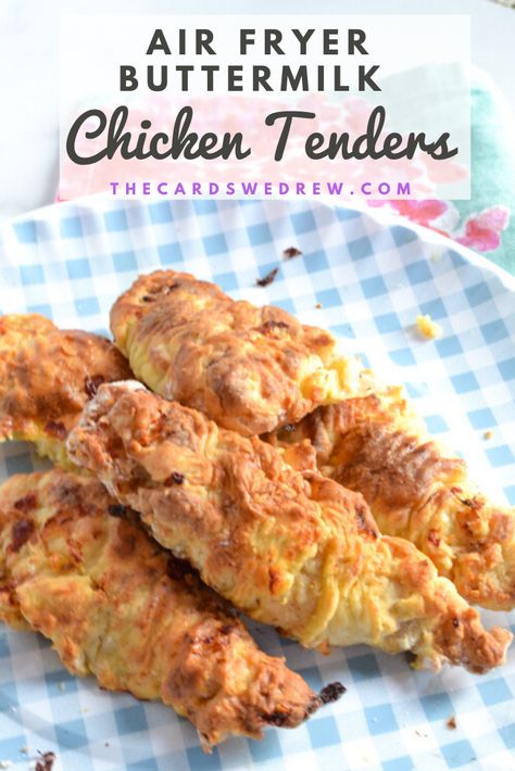 Buttermilk Chicken Tenders Air Fryer, Airfryer Chicken Tenders, Air Fryer Buttermilk Chicken, Chicken Tenders Buttermilk, Buttermilk Chicken Breast, Chicken Tender Recipe, Buttermilk Chicken Tenders, Air Fried Chicken Tenders, Airfryer Chicken