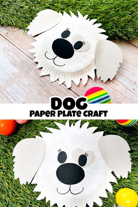 Paper Plate Dog Craft Letter D Crafts, Paper Plate Art, Paper Plate Animals, Dog Craft, Paper Plate Craft, Paper Plate Crafts For Kids, Preschool Art Activities, Animal Crafts For Kids, Kindergarten Crafts