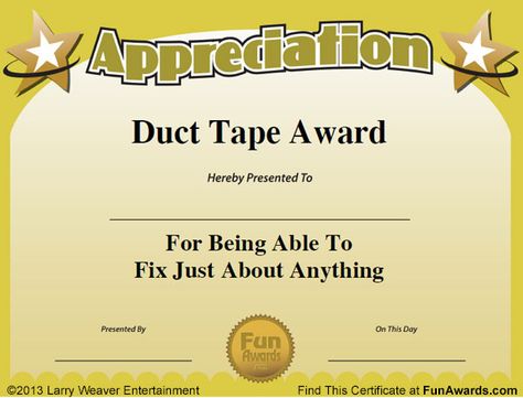 101 Funny Employee Awards by comedian Larry Weaver http://www.funawards.com/employee-awards/ Funny Work Awards, Funny Office Awards, Funny Employee Awards, Employee Awards Certificates, Funny Award, Funny Awards Certificates, Work Awards, Funny Certificates, Office Awards