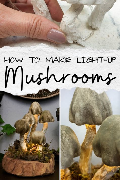 Clay Mushrooms, Mushroom Crafts, Mushroom Lights, Dekor Diy, Fairy Crafts, Mushroom Decor, Mushroom Art, Nature Crafts, How To Make Light