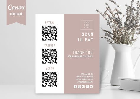 Boho Template, Scan To Pay Sign, Payment Sign, Scan To Pay, Infographic Inspiration, Qr Code Generator, Graphic Design Infographic, Design Infographic, Bookkeeping Templates