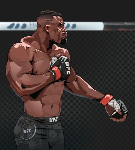 Sports Illustrations Art, Martial Arts Manga, Francis Ngannou, Illustrations Art, Sport Illustration, Awesome Art, Ufc, Martial Arts, Boxing