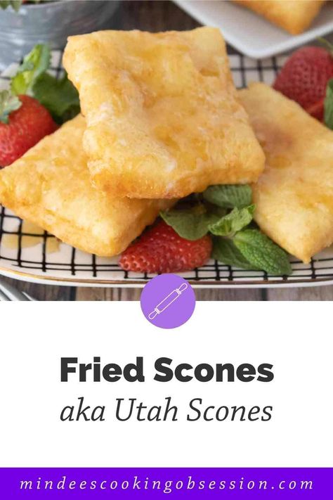 They're known by many different names....Utah Scones, Indian Fry Bread, Deep Fried Scones or even Pan Fried Scones. No matter the name they are addictingly delicious! This recipe is easy, made without yeast and requires no rise time! Fried Scones Recipe, Fried Scones, Utah Scones, Indian Fry Bread, Breakfast Scones, How To Make Scones, Fancy Desserts Recipes, Fried Breakfast, July Recipes