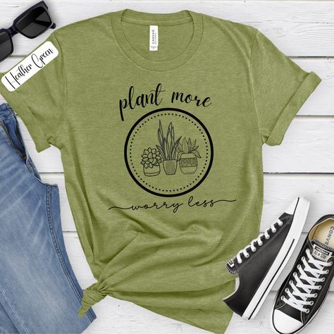 50% OFF NOW - Got a plant lover on your Christmas list this year? This "Plant More Worry Less" Tee would make the perfect gift. Link in bio or click here: https://homespunthreadco.etsy.com/listing/1781887200/plant-lover-shirt-gift-for-plant-lovers #homespunthreadco #tshirtdesigner #plantlover #etsyshop Worry Less, Heather Green, Green Plants, Plant Lover, Christmas List, Click Here, No Worries, Link In Bio, This Year