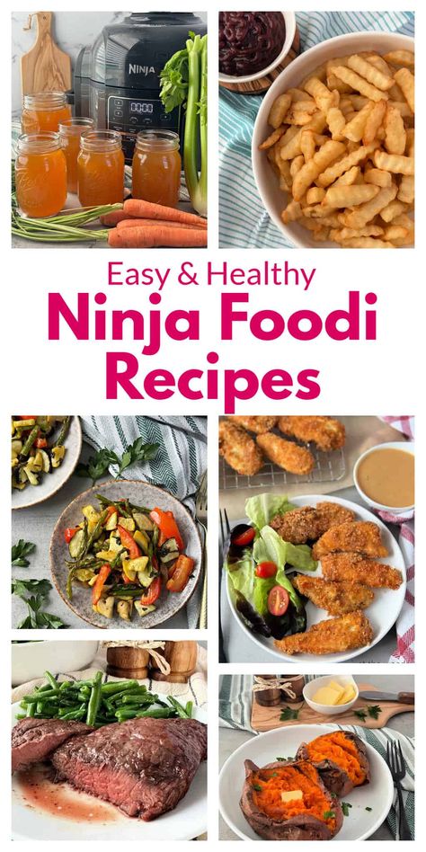 Easy healthy Ninja Foodi recipes to make cooking a breeze. These Ninja Foodi air fryer recipes and pressure cooker recipes are delicious. With this one countertop appliance, you can make Ninja Food steak, Ninja Foodi bacon, Ninja Foodi hard-boiled eggs, Ninja Foodi green beans, Ninja foodi vegetables . All healthy recipes to make in the Ninja Foodi #ninjafoodirecipes #ninjafoodi #ninjafoodiairfryerrecipes Ninja Foodi Recipes Uk, Ninja Foodi Crockpot Recipes, Healthy Ninja Foodi Recipes, Steak Ninja Foodi, Ninja Foodi Recipes For Beginners, Ninja Foodi Air Fryer Recipes, Ninja Toaster, Easy Ninja Foodi Recipes, Ninja Foodi Grill Recipes