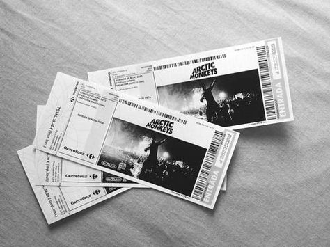 Arctic Monkeys Tickets, Monkey 3, Ticket Design, Artic Monkeys, The 1975, Alex Turner, Indie Music, Concert Tickets, Soft Grunge